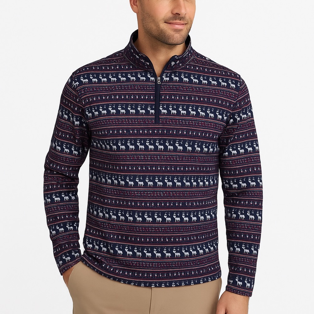 Rhoback Men's Reindeer 1/4 Zip  XXL